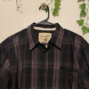 Vintage Black/Brown Button Up
